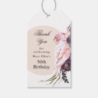 Cumpleaños 50 Personalizado Loro Rosa Boho Botánic