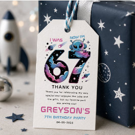 Etiquetas Para Regalos Cumpleaños 7 de Cute Space | Seis y Siete Años de