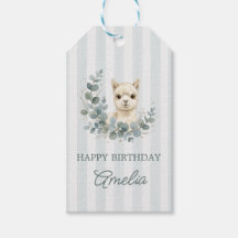 Cumpleaños Adorable Alpaca Acuarela Crema
