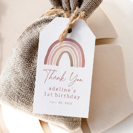 Etiquetas Para Regalos Cumpleaños arcoíris boho rosa terracota