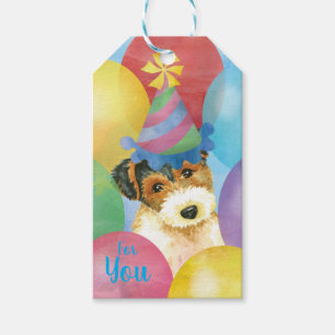 Etiquetas Para Regalos Cumpleaños Balloons Wire Fox Terrier