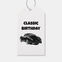 Etiquetas Para Regalos Cumpleaños clásico de coches de época