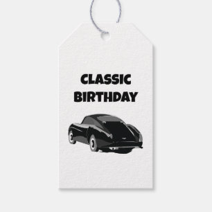 Etiquetas Para Regalos Cumpleaños clásico de coches de época