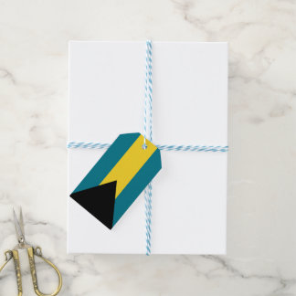 Etiquetas Para Regalos Cumpleaños con bandera de las Islas Bahamas