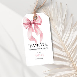 Etiquetas Para Regalos Cumpleaños con lazo rosa