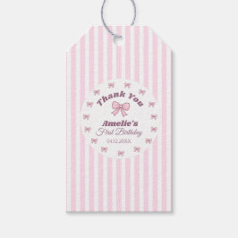 Etiquetas Para Regalos Cumpleaños con lazo rosa adorable