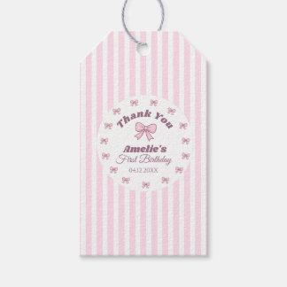 Etiquetas Para Regalos Cumpleaños con lazo rosa adorable