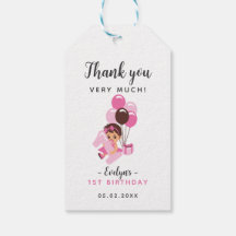 Cumpleaños de Bebé Niña con Chupete Agradecimiento