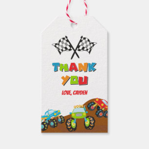 Etiquetas Para Regalos Cumpleaños de camión monstruo