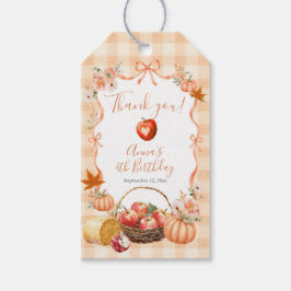 Etiquetas Para Regalos Cumpleaños de Cottage con Lazo Coquette de Calabaz