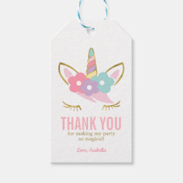 Etiquetas Para Regalos Cumpleaños de Cute Unicorn Face Chica