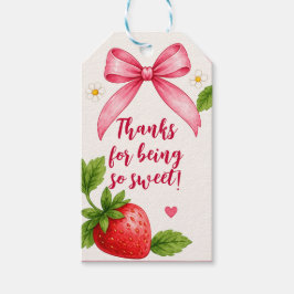 Etiquetas Para Regalos Cumpleaños de Fresa Dulce Cumpleaños Gracias