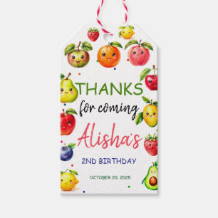 Etiquetas Para Regalos Cumpleaños de Frutas Lindas de la Muchacha