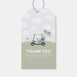 Etiquetas Para Regalos Cumpleaños de Golf Hole-In-One Verde para Niños 1e