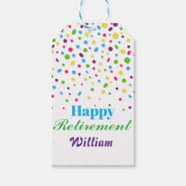 Etiquetas Para Regalos Cumpleaños de jubilación de colores alegres person