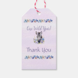 Etiquetas Para Regalos Cumpleaños de la Floral Púrpura Zebra