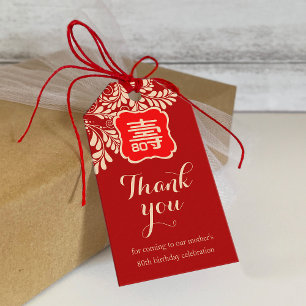 Etiquetas Para Regalos Cumpleaños de la "longevidad" china (RED)