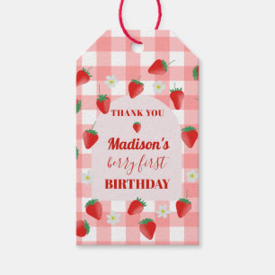 Etiquetas Para Regalos Cumpleaños de la primera fresa Berry First Bienven