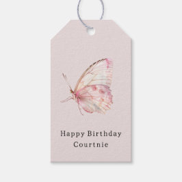 Etiquetas Para Regalos Cumpleaños de las mariposas rosadas de bonito