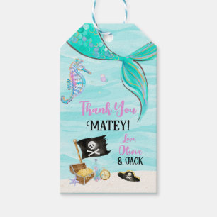 Etiquetas Para Regalos Cumpleaños de las Sirenas y los Piratas Gracias po