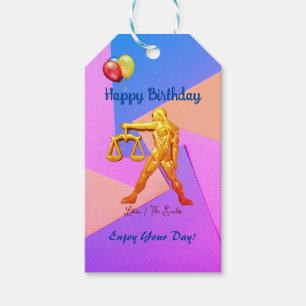Etiquetas Para Regalos Cumpleaños de Libra, setiembre 23 - Oct 22
