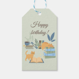 Etiquetas Para Regalos Cumpleaños de los gatos en los libros