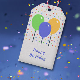 Etiquetas Para Regalos Cumpleaños de los globos de colores
