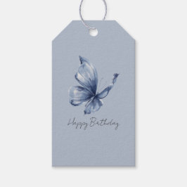 Etiquetas Para Regalos Cumpleaños de Mariposa Azul Bonita