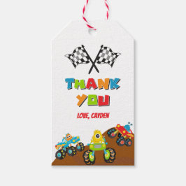 Etiquetas Para Regalos Cumpleaños de monstruos de camiones monstruo