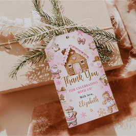 Etiquetas Para Regalos Cumpleaños de niña con casa de jengibre adorable