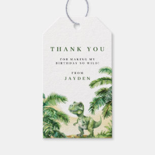 Etiquetas Para Regalos Cumpleaños de niños Dinosaurio T-Rex