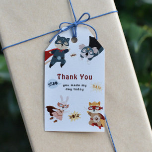 Etiquetas Para Regalos Cumpleaños de niños lindos animales superhéroes