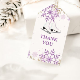 Etiquetas Para Regalos Cumpleaños de patinaje sobre hielo copo de nieve p