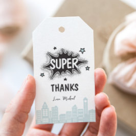 Etiquetas Para Regalos Cumpleaños de superhéroe de cómic