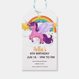 Etiquetas Para Regalos Cumpleaños de Unicornio y Arcoíris