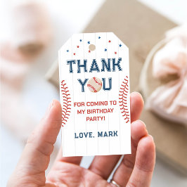 Etiquetas Para Regalos Cumpleaños del Béisbol Gracias