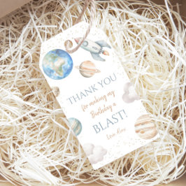 Etiquetas Para Regalos Cumpleaños del Espacio 1er Planeta de Agradecimien