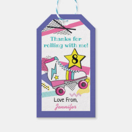 Etiquetas Para Regalos Cumpleaños del Fiesta del Skate Retro 80 Gracias