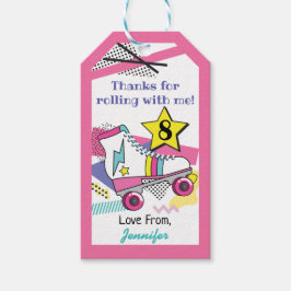 Etiquetas Para Regalos Cumpleaños del Fiesta del Skate Retro 80 Gracias