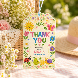 Etiquetas Para Regalos Cumpleaños del Jardín Soleado 2do Cumpleaños Fiest