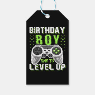 Etiquetas Para Regalos Cumpleaños del niño sube de nivel videojuego