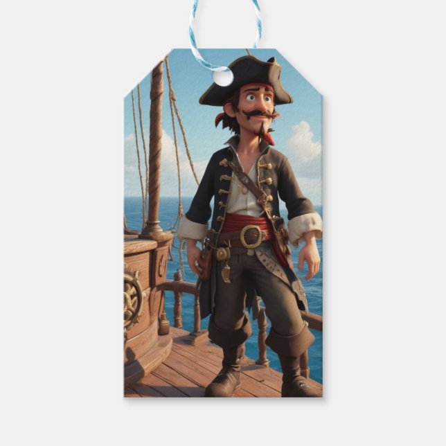 Etiquetas Para Regalos Cumpleaños del Pirata (Anverso)