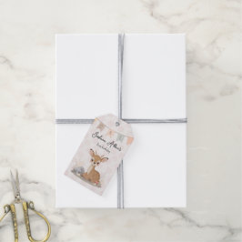 Etiquetas Para Regalos Cumpleaños del primer año de Little Fawn Woodland