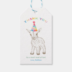 Etiquetas Para Regalos Cumpleaños del Zoológico de Petting Goat Gracias E