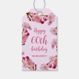 Etiquetas Para Regalos Cumpleaños Feliz Flor de Cerezo Rosa Sakura