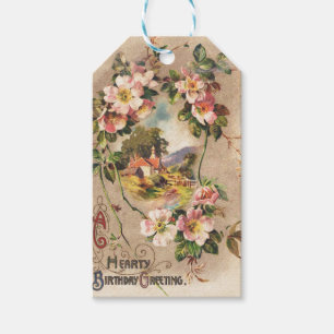 Etiquetas Para Regalos Cumpleaños Floral Campestre Victoriano de la décad