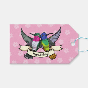 Etiquetas Para Regalos Cumpleaños! Hummingbirds Con Personalizado De Cint