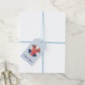 Etiquetas Para Regalos Cumpleaños langosta y salvavidas acuarela chic