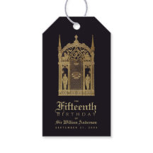 Cumpleaños Medieval Caballero Negro Oro Elegante G