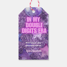 Etiquetas Para Regalos Cumpleaños Morado de Moda en mi Era de Doble Dígit